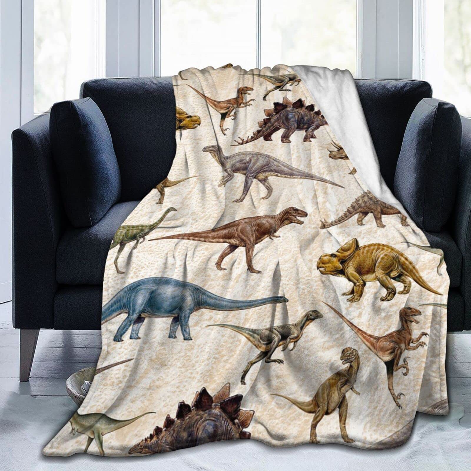 Amazon｜恐竜 パターン 毛布 シングル 厚手 あったか 冬 ブランケット